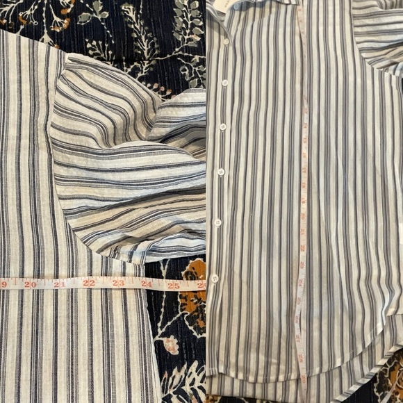 New Commense Gray Striped Shorts Set S US 6 Long Sleeves Pockets Oversized NWT - Picture 13 of 16